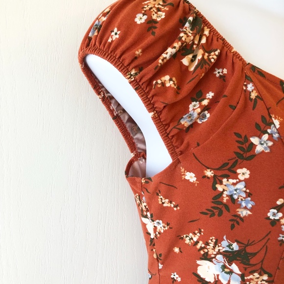 Fall Floral High Low Dress Size Large - Picture 5 of 13